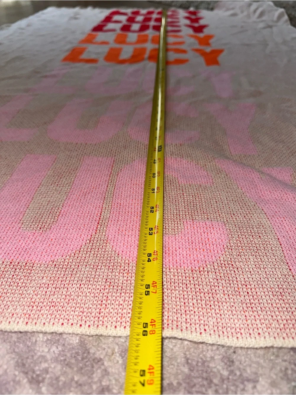 Baublebar LUCY Name Orange Pink 38x56 Throw Blanket
